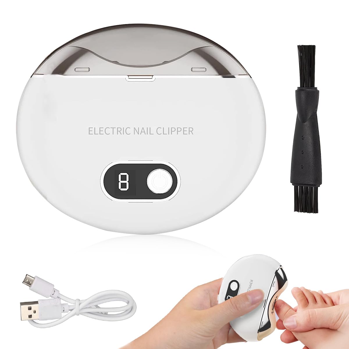 MAYCREATE Electric Nail Clipper with UV Light, USB Rechargeable Electric Nail Clipper with 3 Speeds Anti-splash Electric Nail Trimmer with Nail Dust Bin for Safe Electric Nail Clipper for Baby MAYCREATE Electric Nail Clipper with UV Light, USB Rechargeable Electric Nail Clipper with 3 Speeds Anti-splash Electric Nail Trimmer with Nail Dust Bin for Safe Electric Nail Clipper for Baby